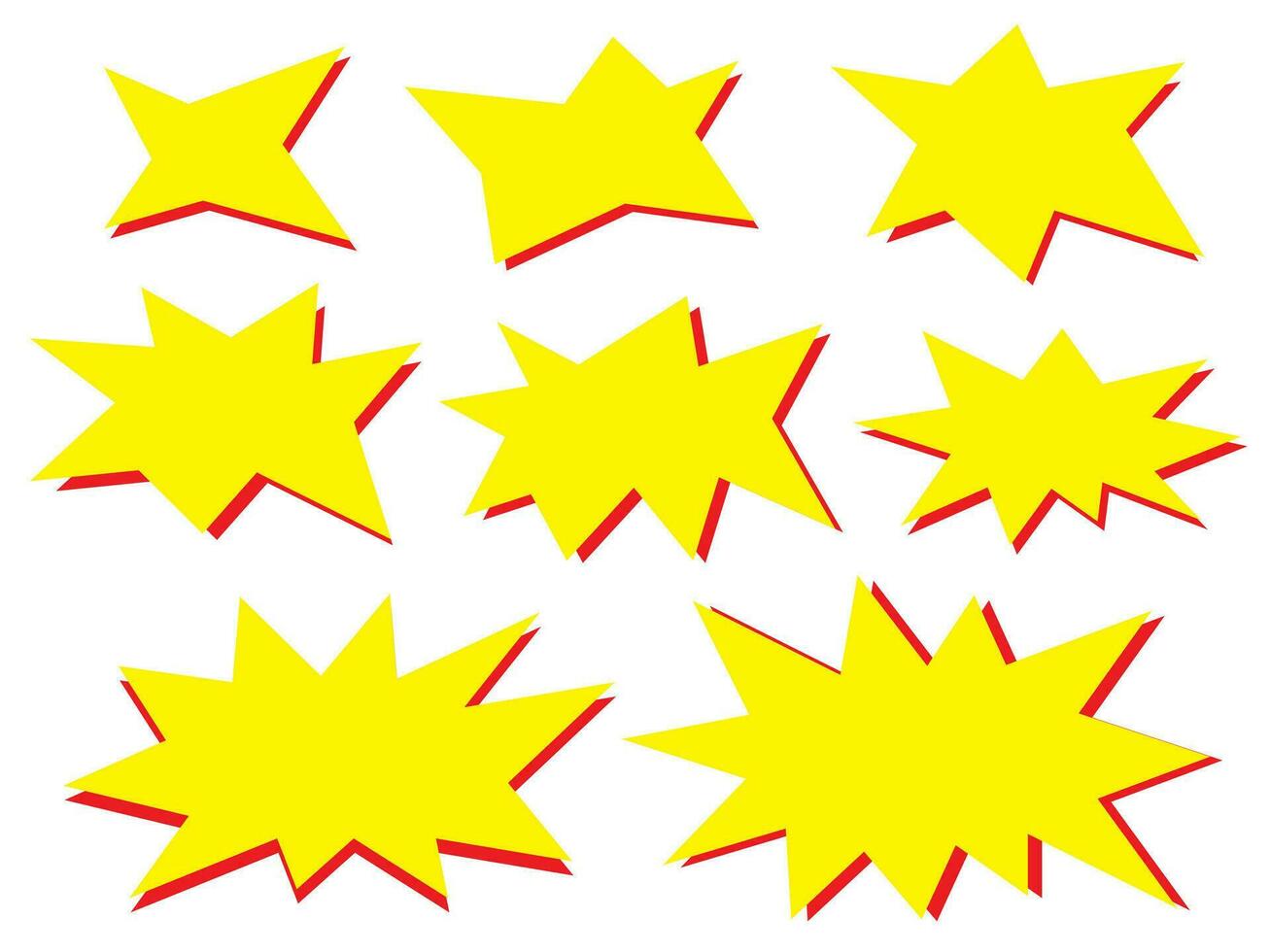 Gelb Star zum Überraschung Verkauf Schock Beförderung Preis Etikett einstellen Vektor Design