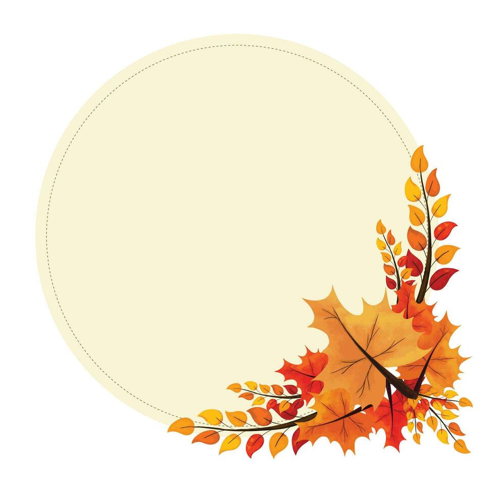 Herbst Blätter Rahmen um Dekoration Tafel Orange rot Vektor Illustration Design