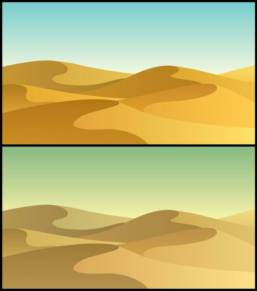öken- landskap uppsättning vektor