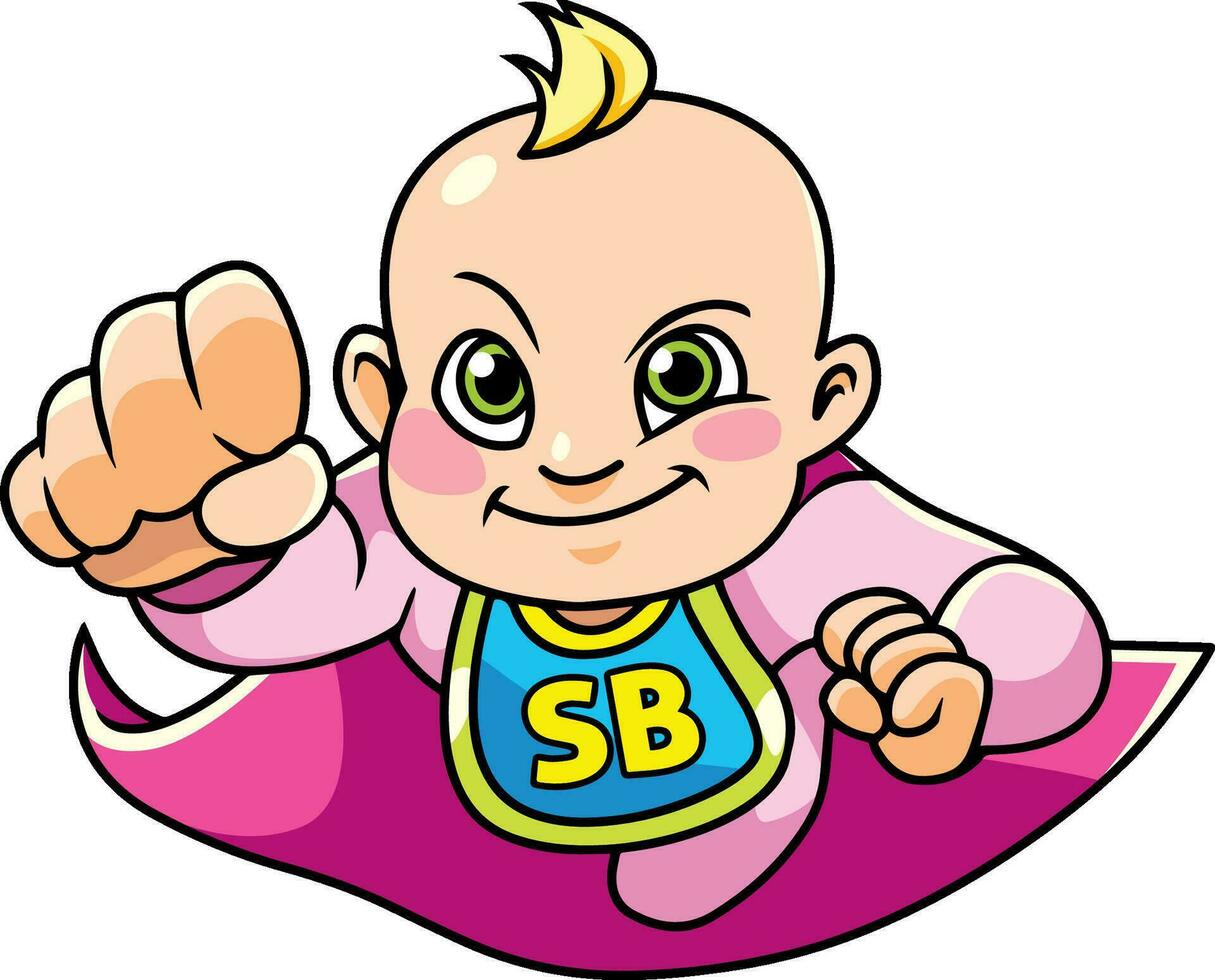 Super Baby Mädchen fliegend vektor