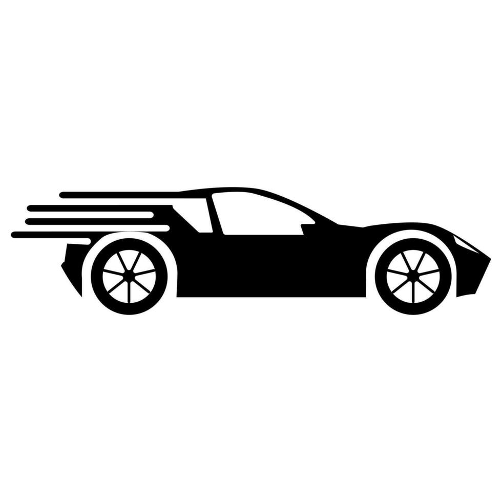 silhuett sport bil. snabb frakt leverans platt ikon för transport. vektor illustration