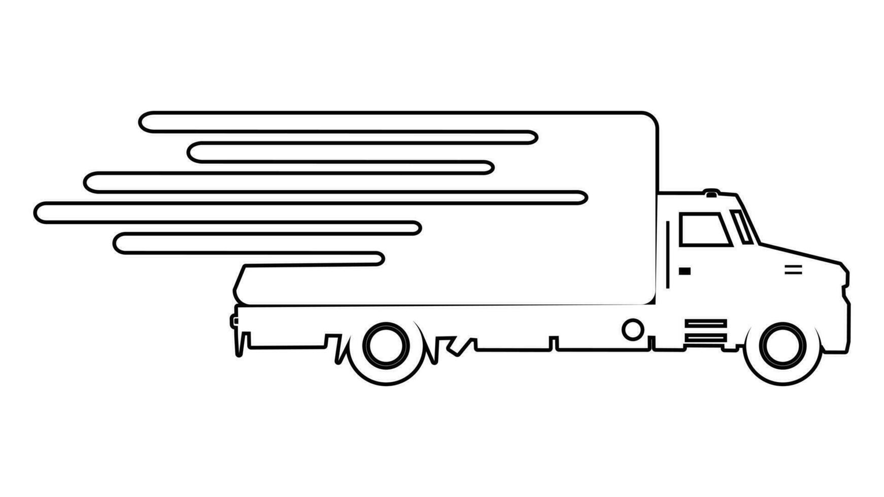silhuett lastbil bil. snabb frakt leverans platt ikon för transport. vektor illustration eps