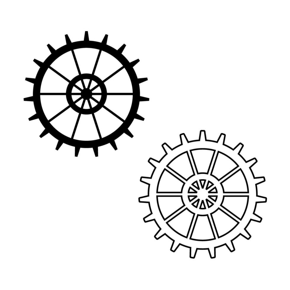 Ausrüstung Vektor Symbol im eben style.cog Rad isoliert auf transparent hintergrund.vektor Illustration