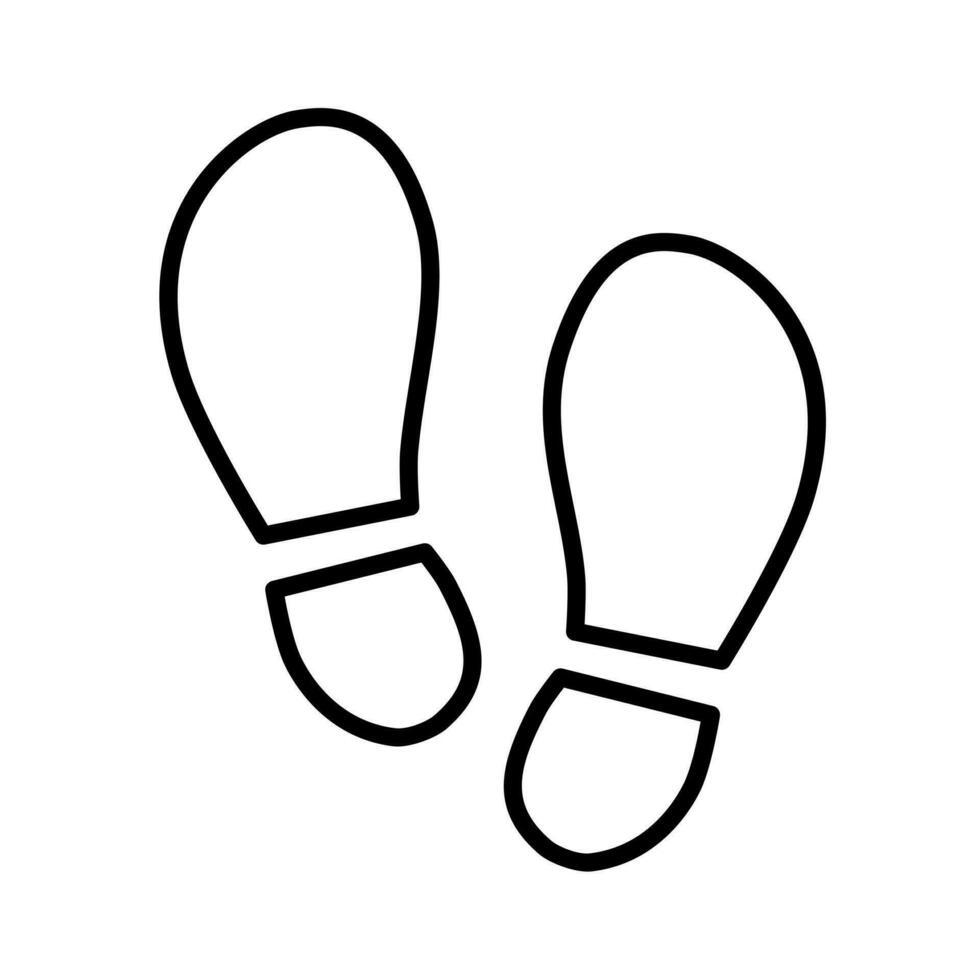 Linie Fußabdruck Symbol auf Weiß Hintergrund. Schuh Fußabdruck Illustration.menschlich Fuß drucken Symbol Vektor