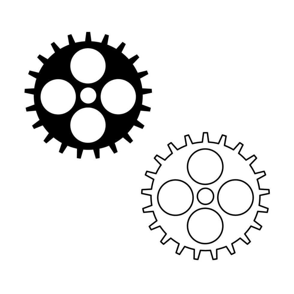 redskap vektor ikon i platt style.cog hjul isolerat på transparent bakgrund.vektor illustration