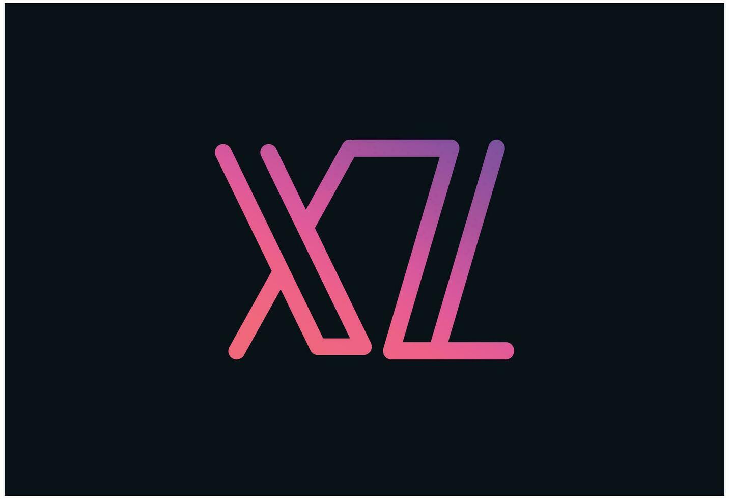 xl logotyp rosa och lila lutning logotyp vektor