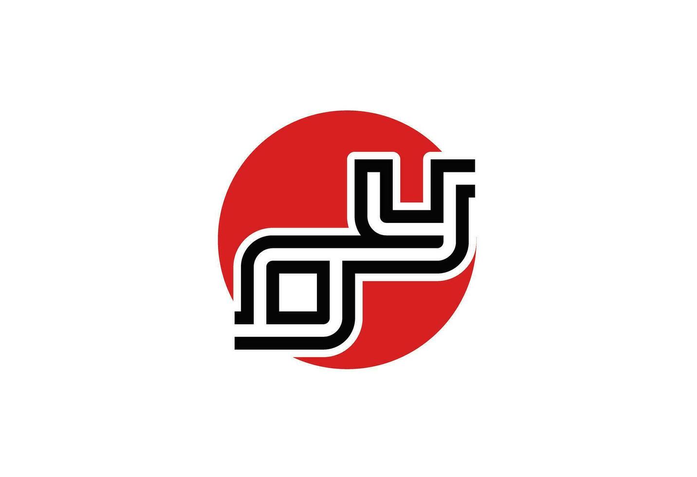 yo Monogramm rot schwarz Logo vektor