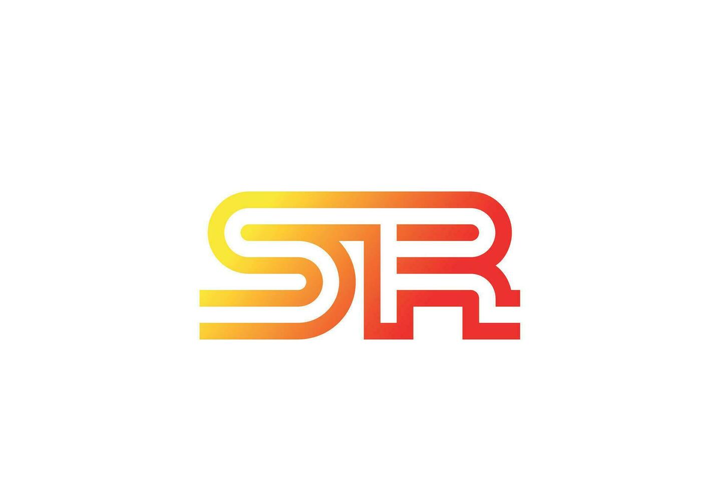 sr Logo kostenlos minimal Linie Kunst Logo vektor
