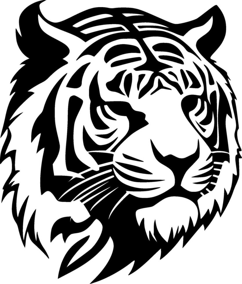 tiger - minimalistisk och platt logotyp - vektor illustration