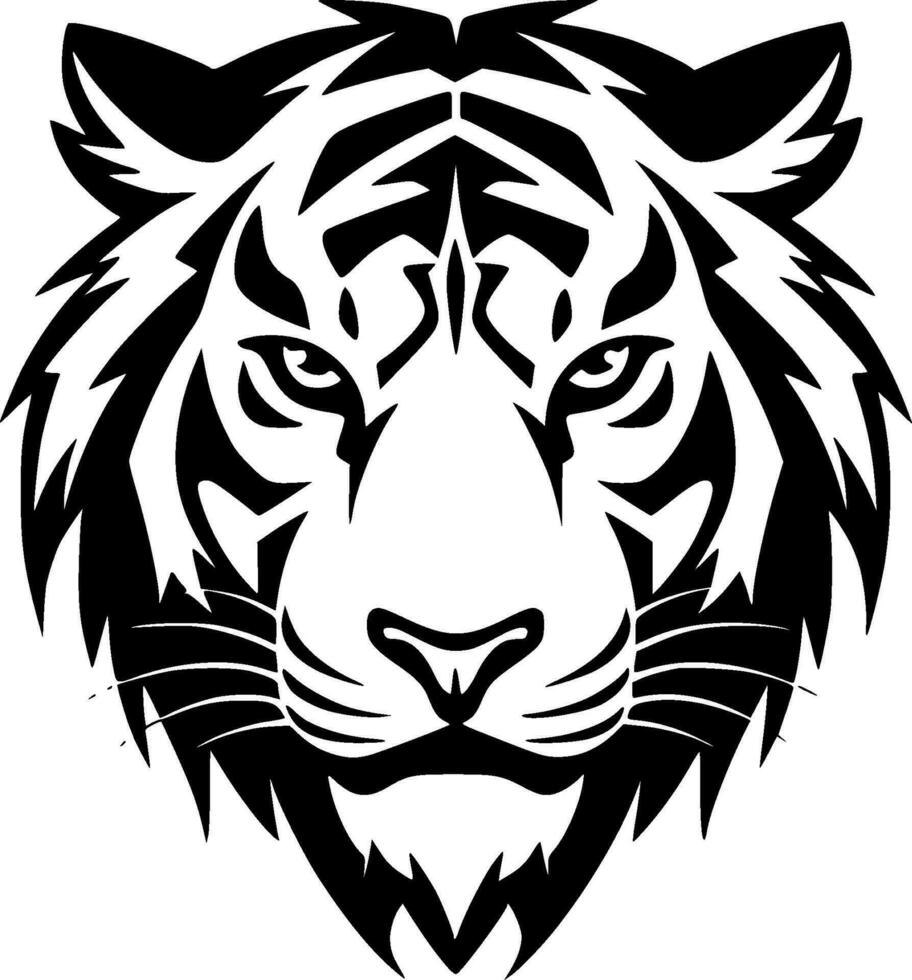 tiger - minimalistisk och platt logotyp - vektor illustration