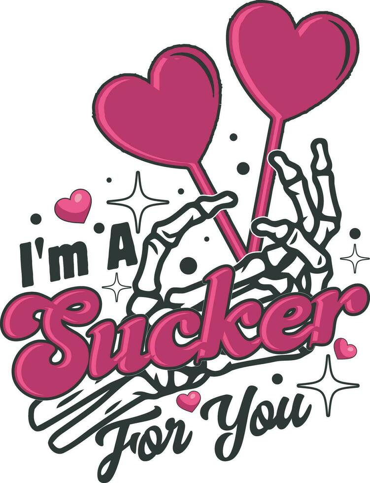 Ich bin ein Saugnapf zum Sie süß Paar Rosa Valentinstag Skelett t Hemd Design vektor