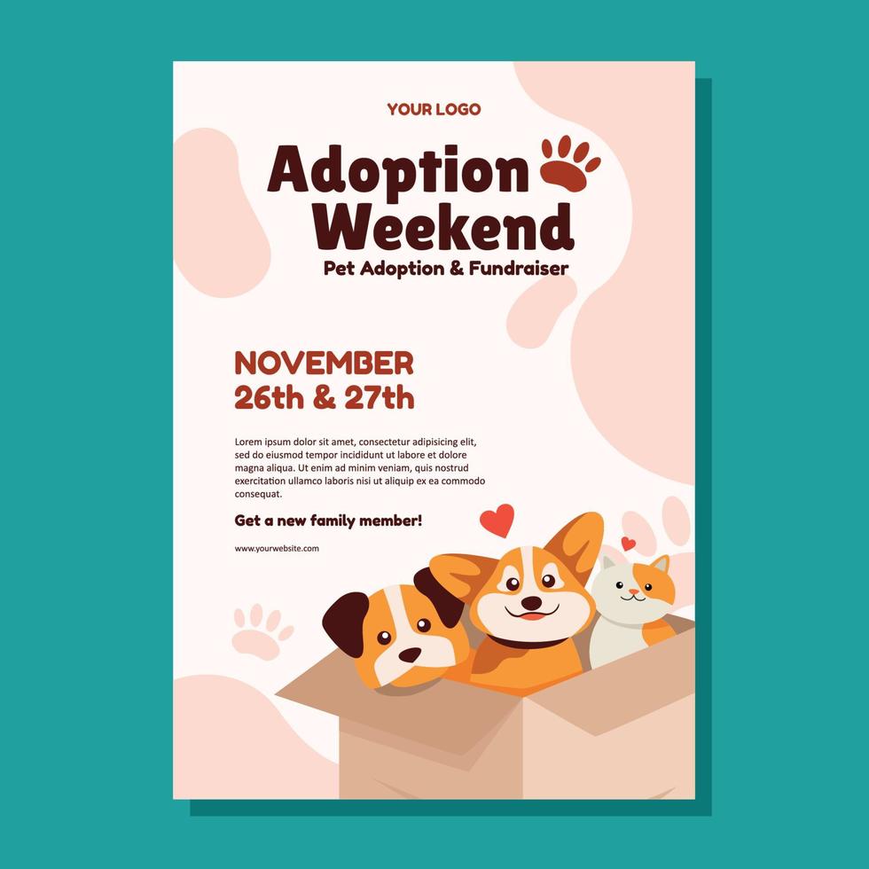 adoptionshelgens affischkampanj vektor