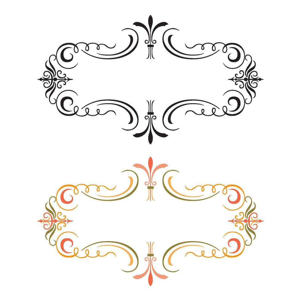 Hand gezeichnet horizontal Banner einstellen mit retro Stil Bänder Dekoration Elemente isoliert Vektor Illustration