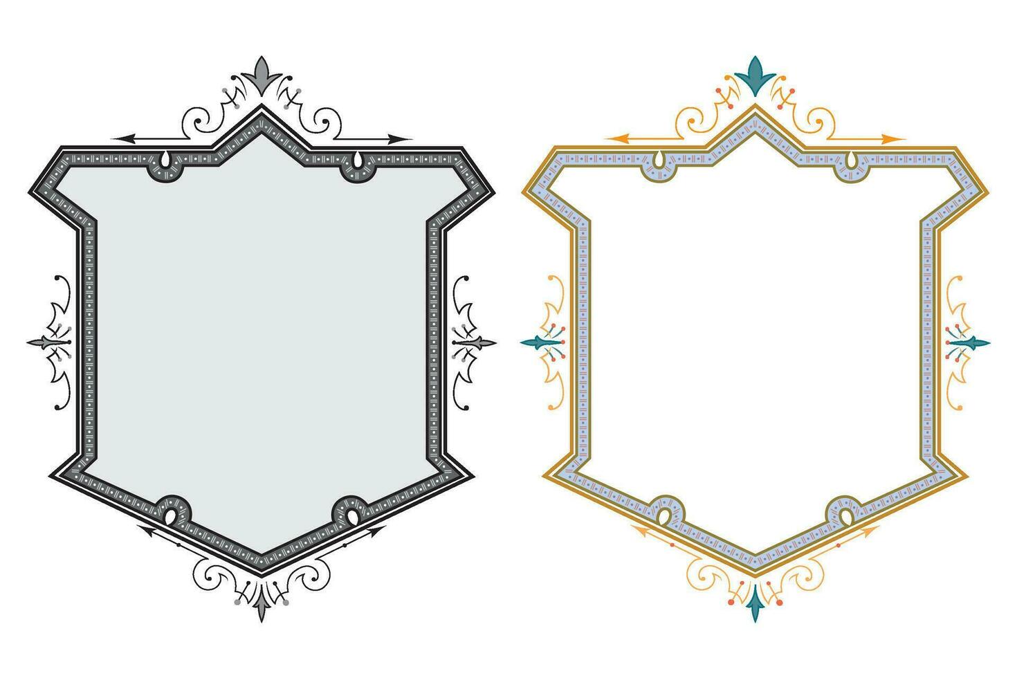 hand dragen horisontell banderoller uppsättning med retro stil band dekoration element isolerat vektor illustration