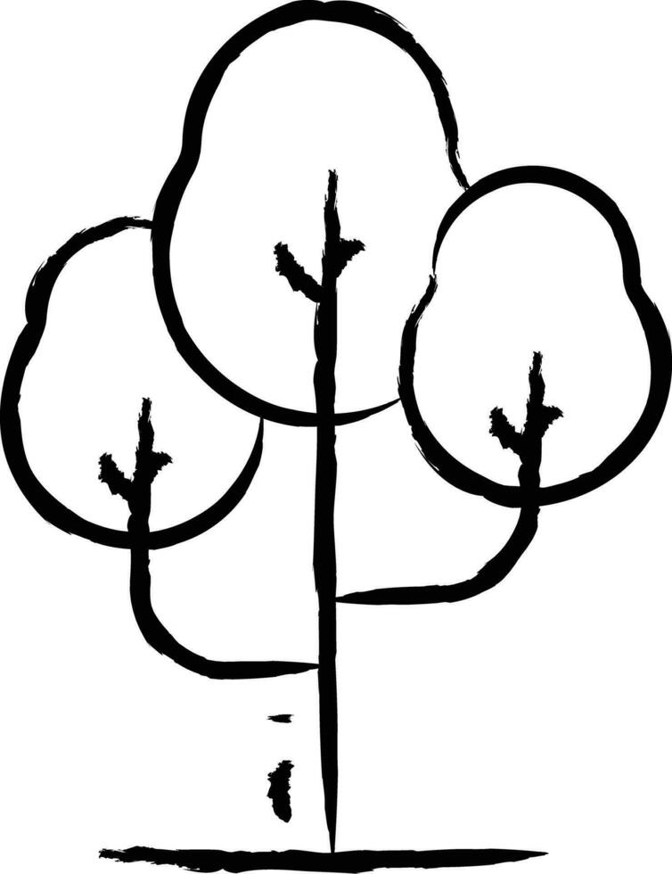 träd hand dragen vektor illustration
