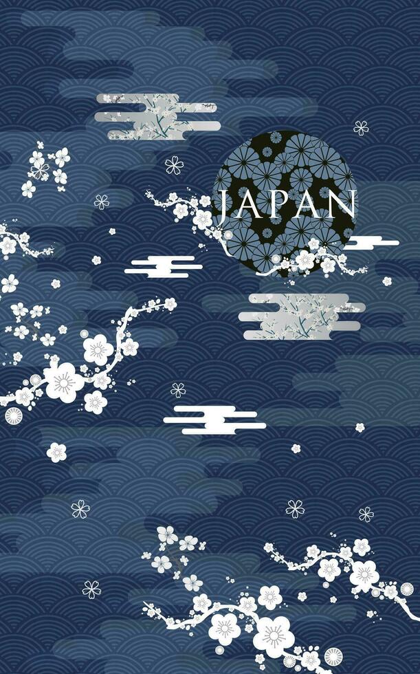 japanisch Stil Muster Hintergrund oder Startseite Design. vektor