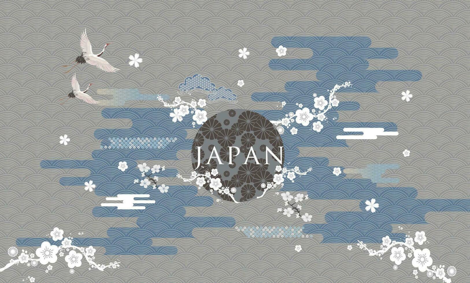 japanisch Stil Muster Hintergrund oder Startseite Design. vektor