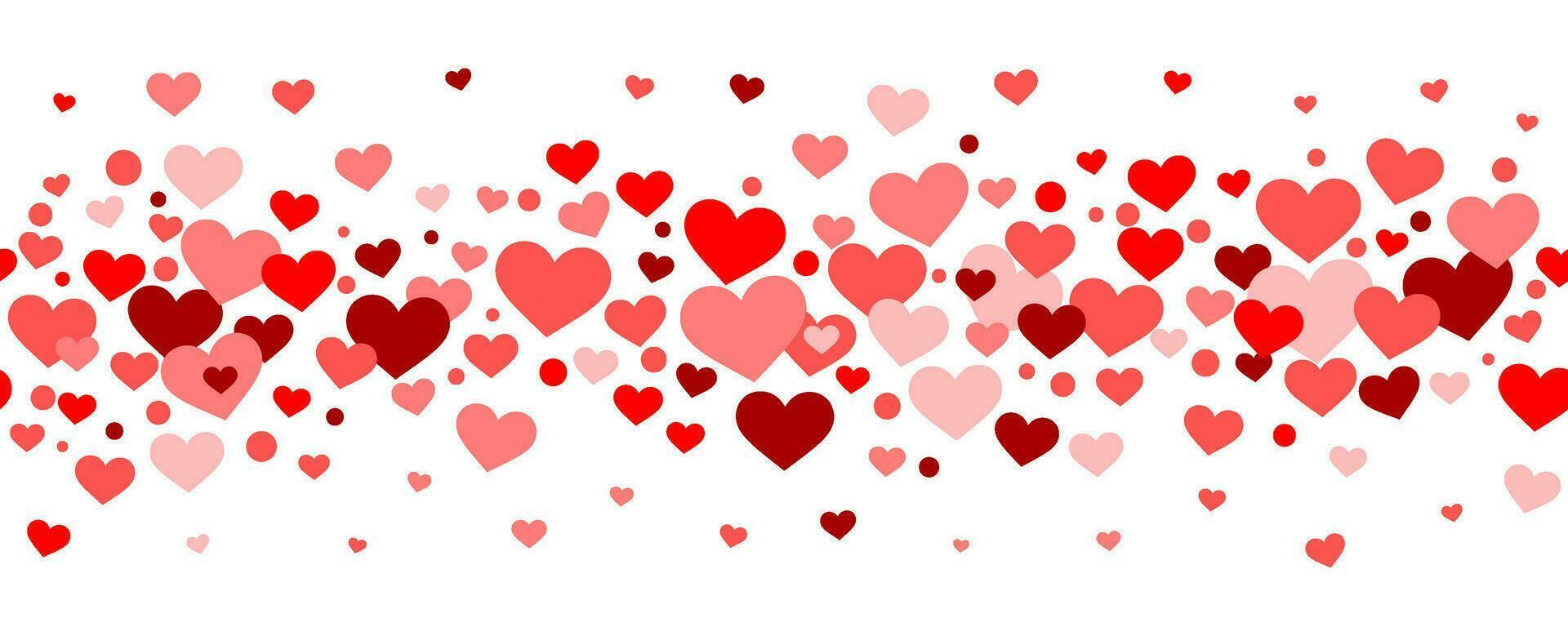 hjärtan vektor bakgrund. kärlek gillar gräns för valentines och mödrar dag baner. flygande röd konfetti element på vit bakgrund. ström reaktion illustration för social media