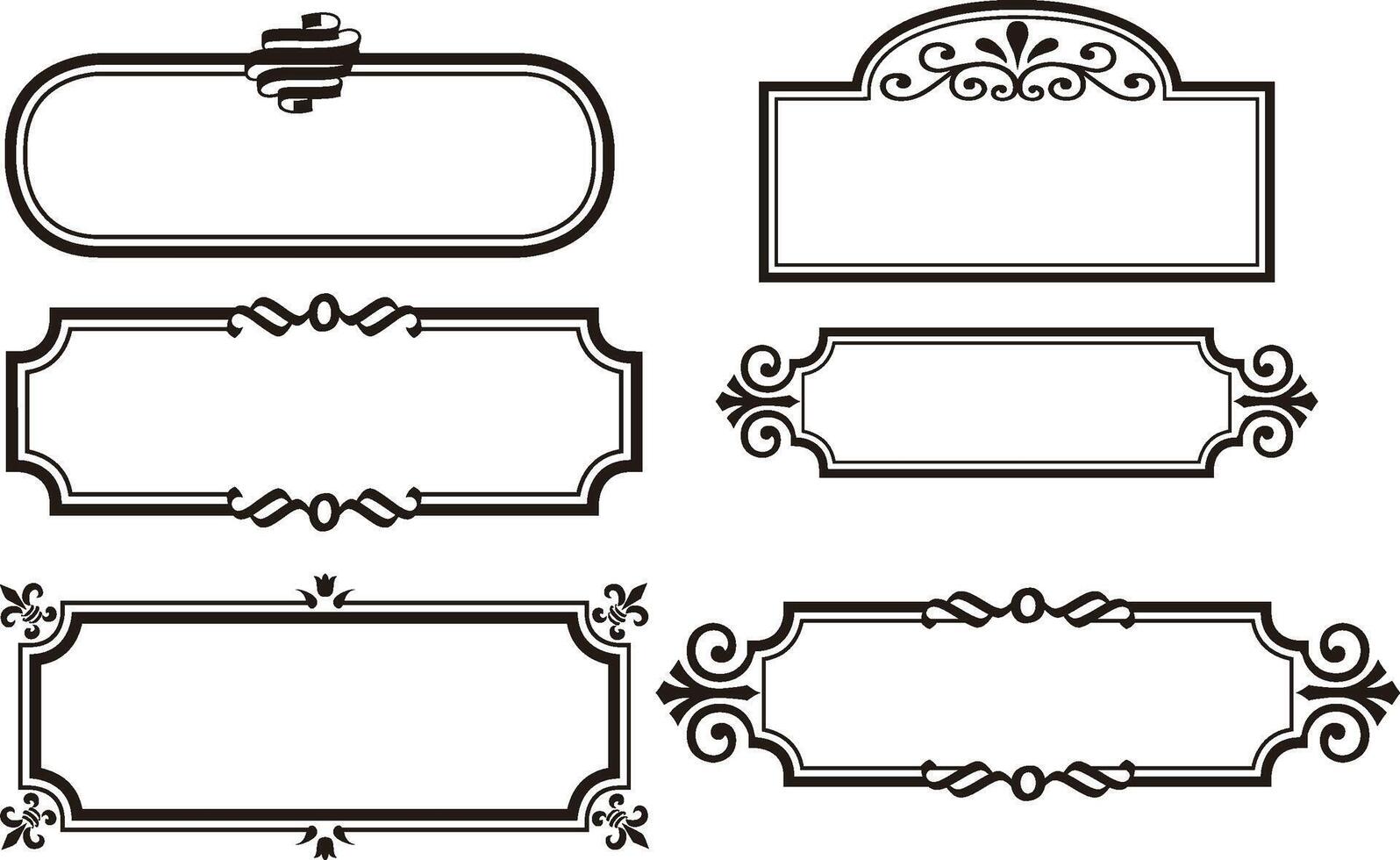 einstellen Zier Frames Teiler auf schwarz Farbe, dekorativ Frames einstellen, einstellen Zier Frames Teiler vektor