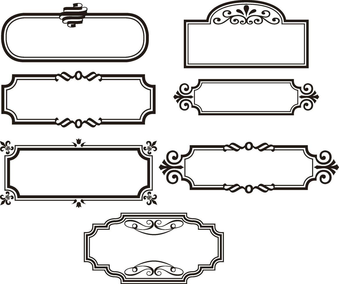 einstellen Zier Frames Teiler auf schwarz Farbe, dekorativ Frames einstellen, einstellen Zier Frames Teiler vektor