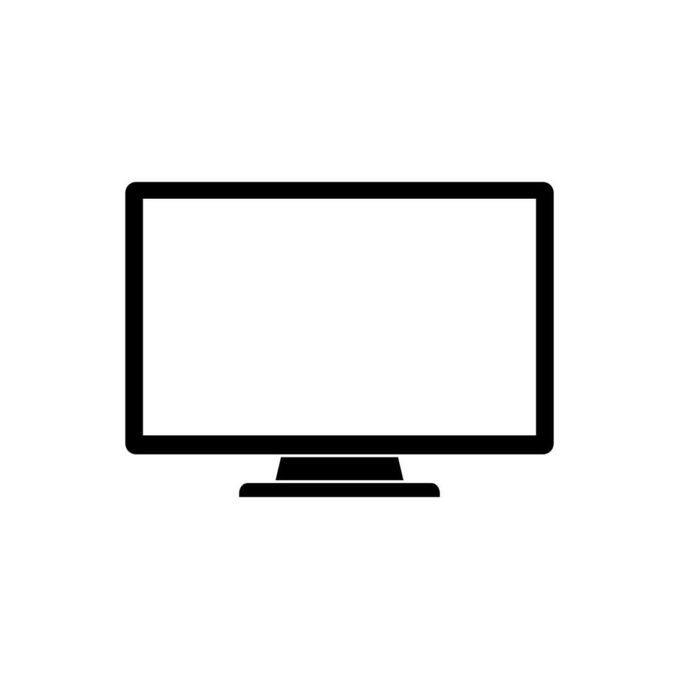 Monitor Symbol isoliert auf Weiß Hintergrund. Anzeige Vektor Illustration.