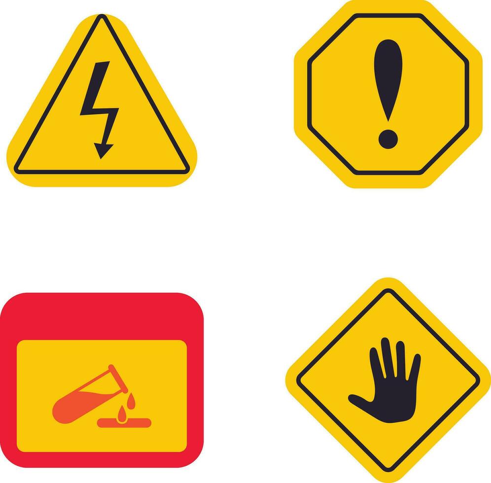 fara varning uppmärksamhet ikon uppsättning. med annorlunda typer tecken. vektor illustration uppsättning.