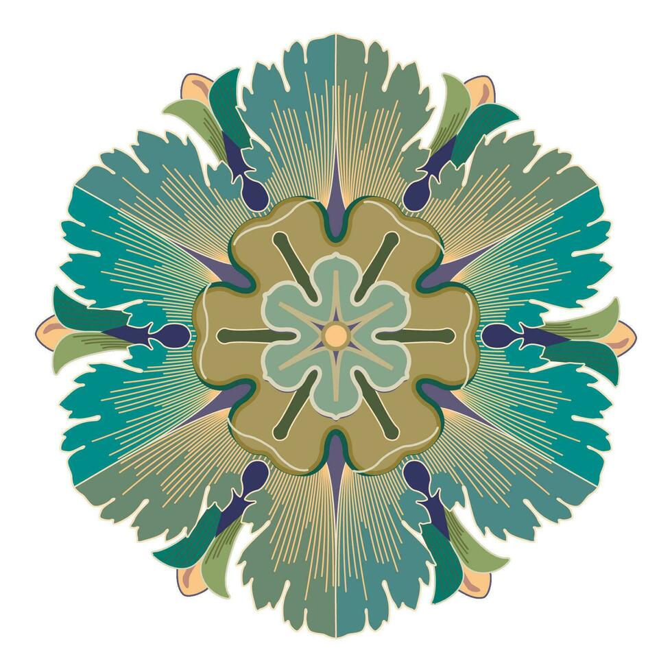 dekorativ mandala dekorativ runda mönster isolerat på vit bakgrund vektor
