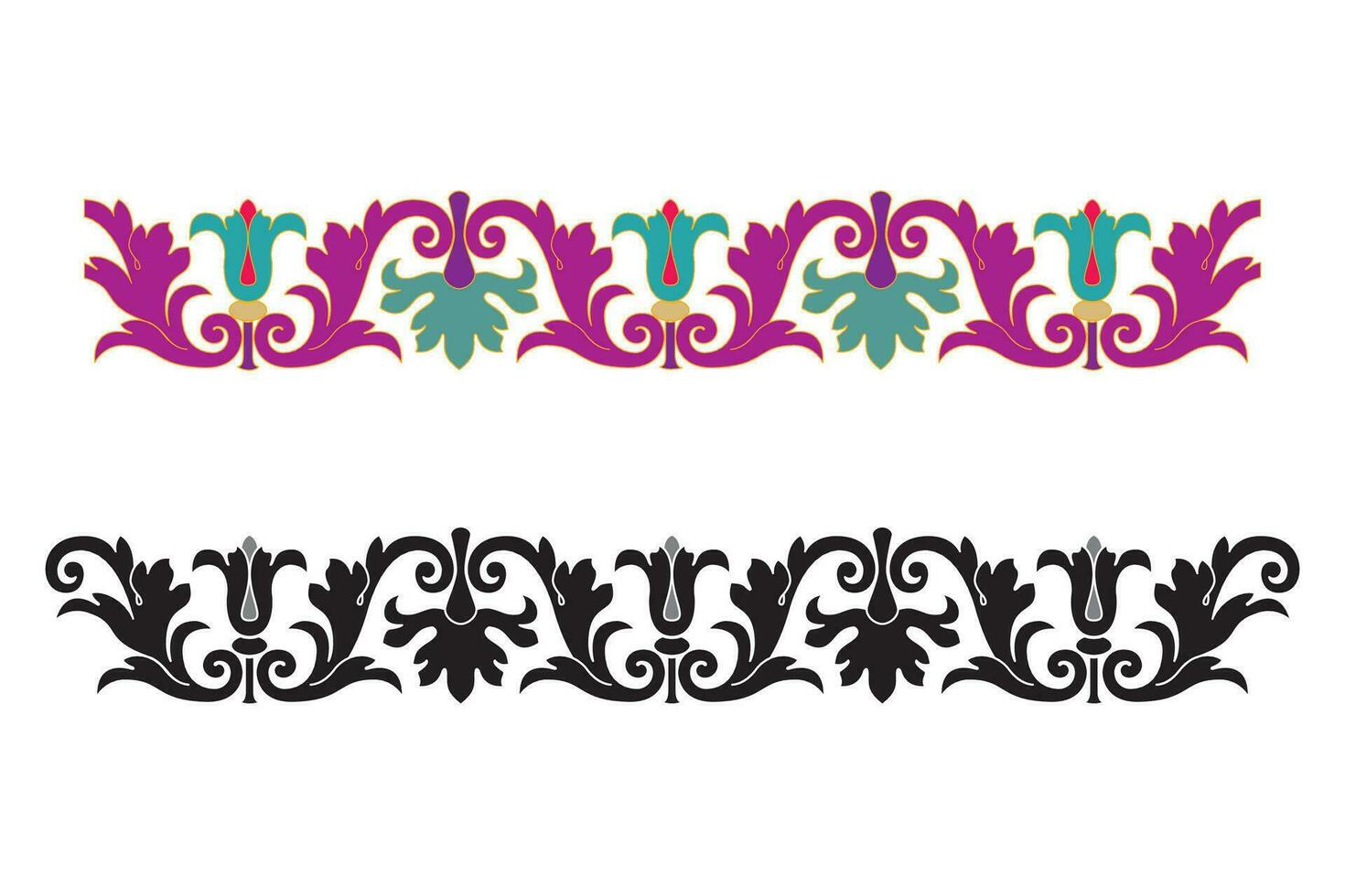 Jahrgang Blumen- kalligraphisch Blumen- Vignette scrollen Ecken Zier Design Elemente schwarz einstellen isoliert Vektor