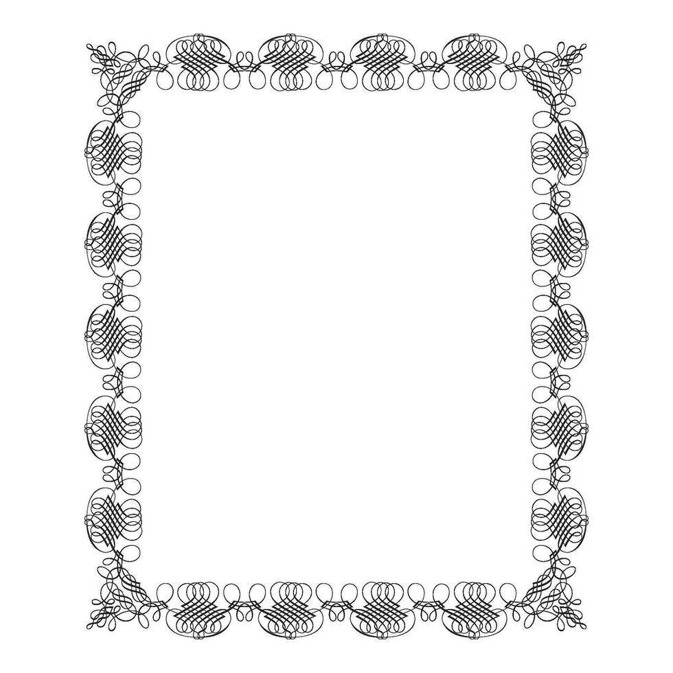 Jahrgang geschmiedet Blumen- klassisch kalligraphisch retro Vignette scrollen Frames Zier Design Elemente schwarz einstellen isoliert Vektor