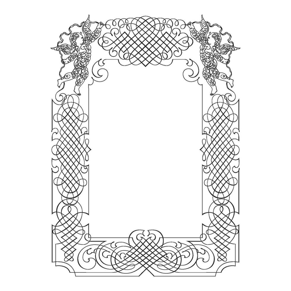 Jahrgang geschmiedet Blumen- klassisch kalligraphisch retro Vignette scrollen Frames Zier Design Elemente schwarz einstellen isoliert Vektor