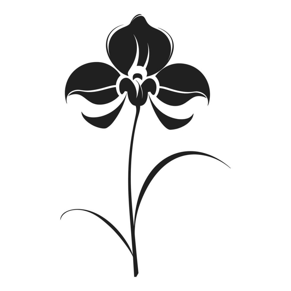 ein Orchidee Blume Vektor Silhouette isoliert auf ein Weiß Hintergrund