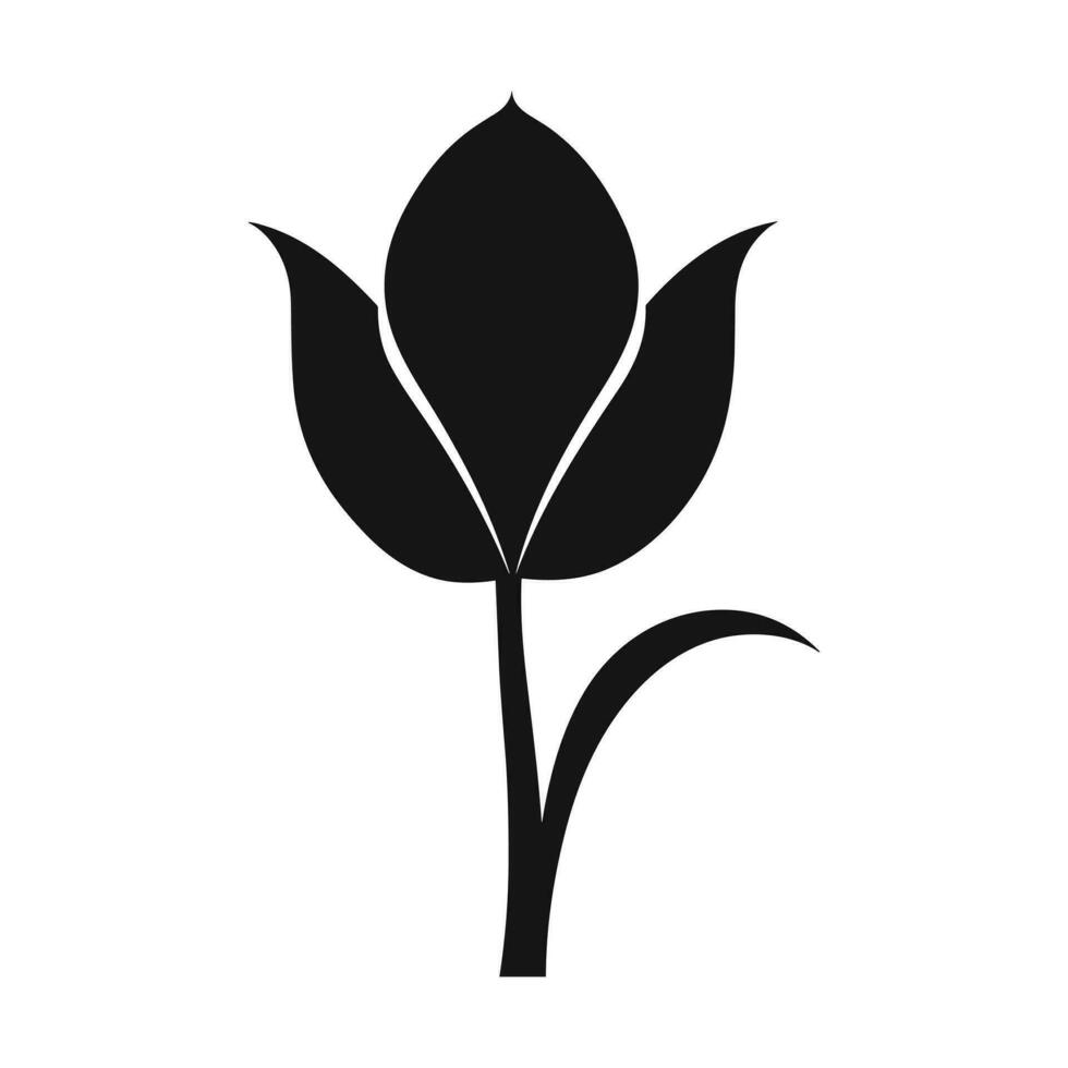 en tulpan blomma vektor silhuett isolerat på en vit bakgrund