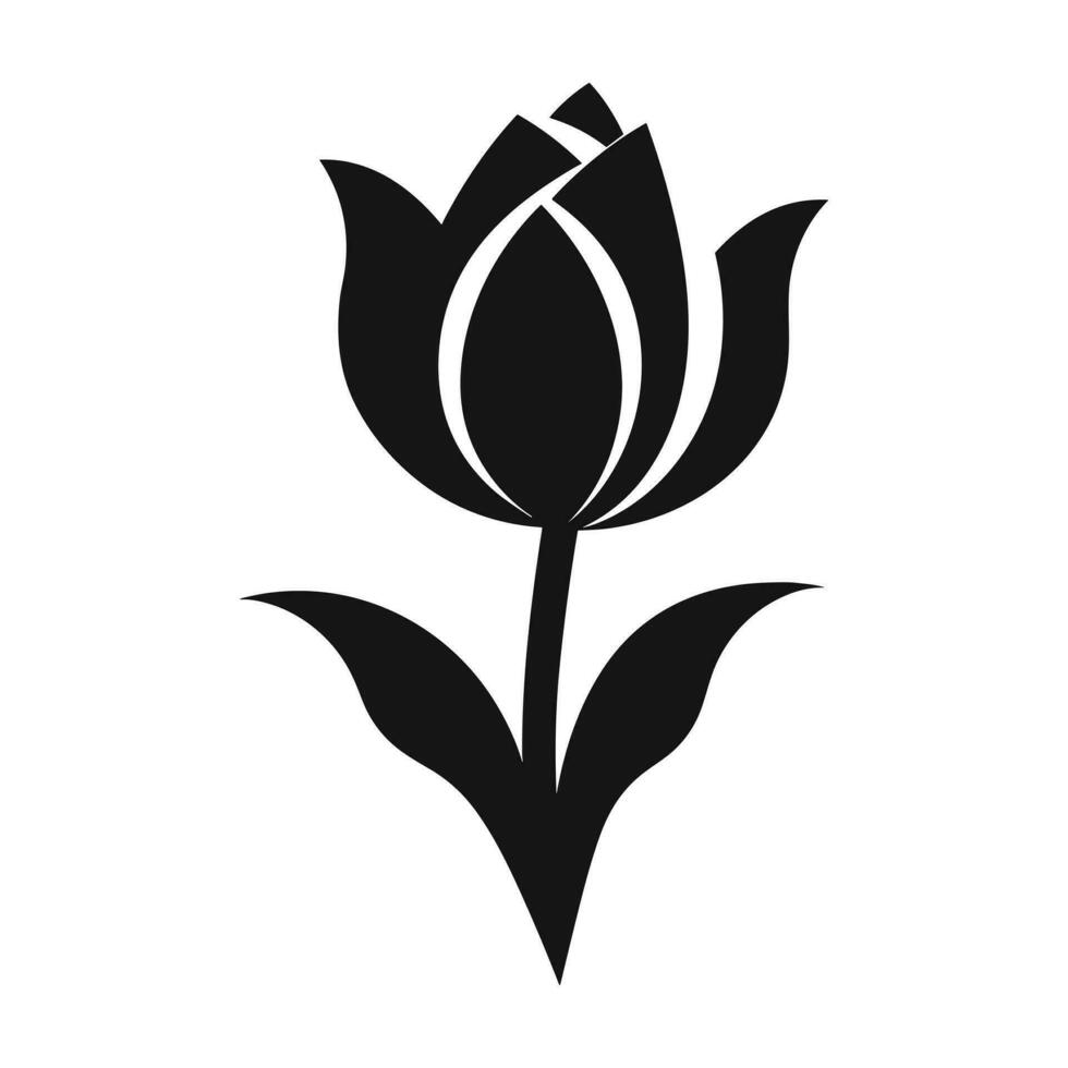 en tulpan blomma vektor silhuett isolerat på en vit bakgrund