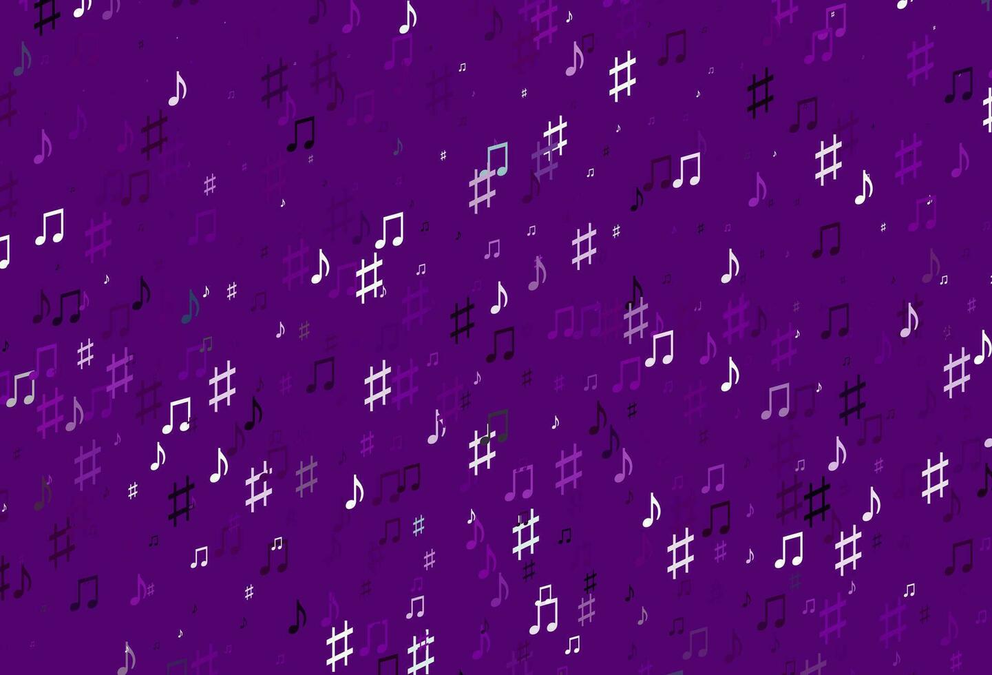 hellviolette Vektortextur mit Musiknoten. vektor