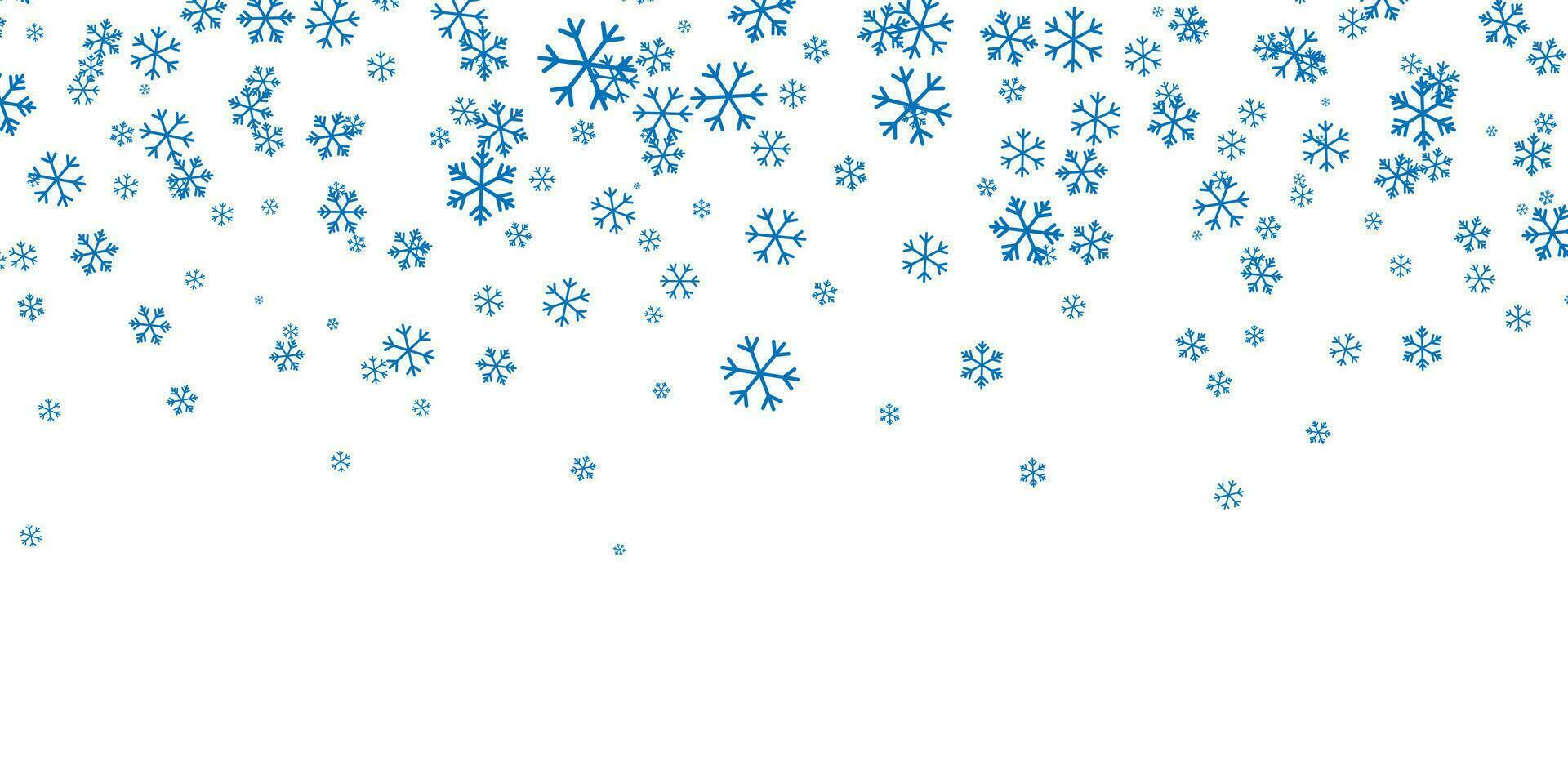 fallen Blau Schneeflocken auf Weiß Hintergrund. Weihnachten Schnee. Vektor Illustration