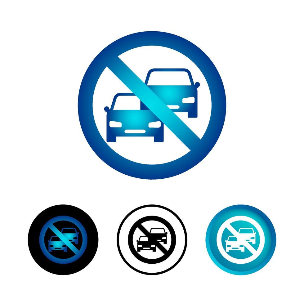 abstraktes Parkverbotszeichen-Icon-Set vektor