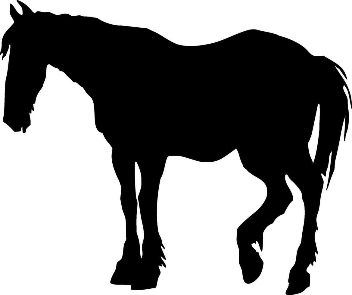 Pferd Silhouette Vektor auf Weiß Hintergrund