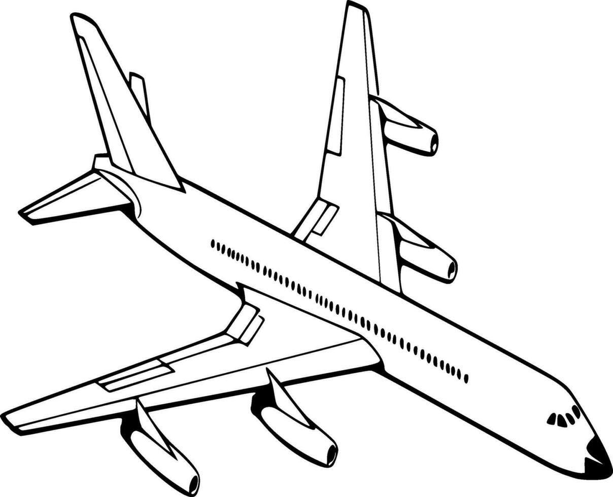 Flugzeug Silhouette Vektor auf Weiß Hintergrund