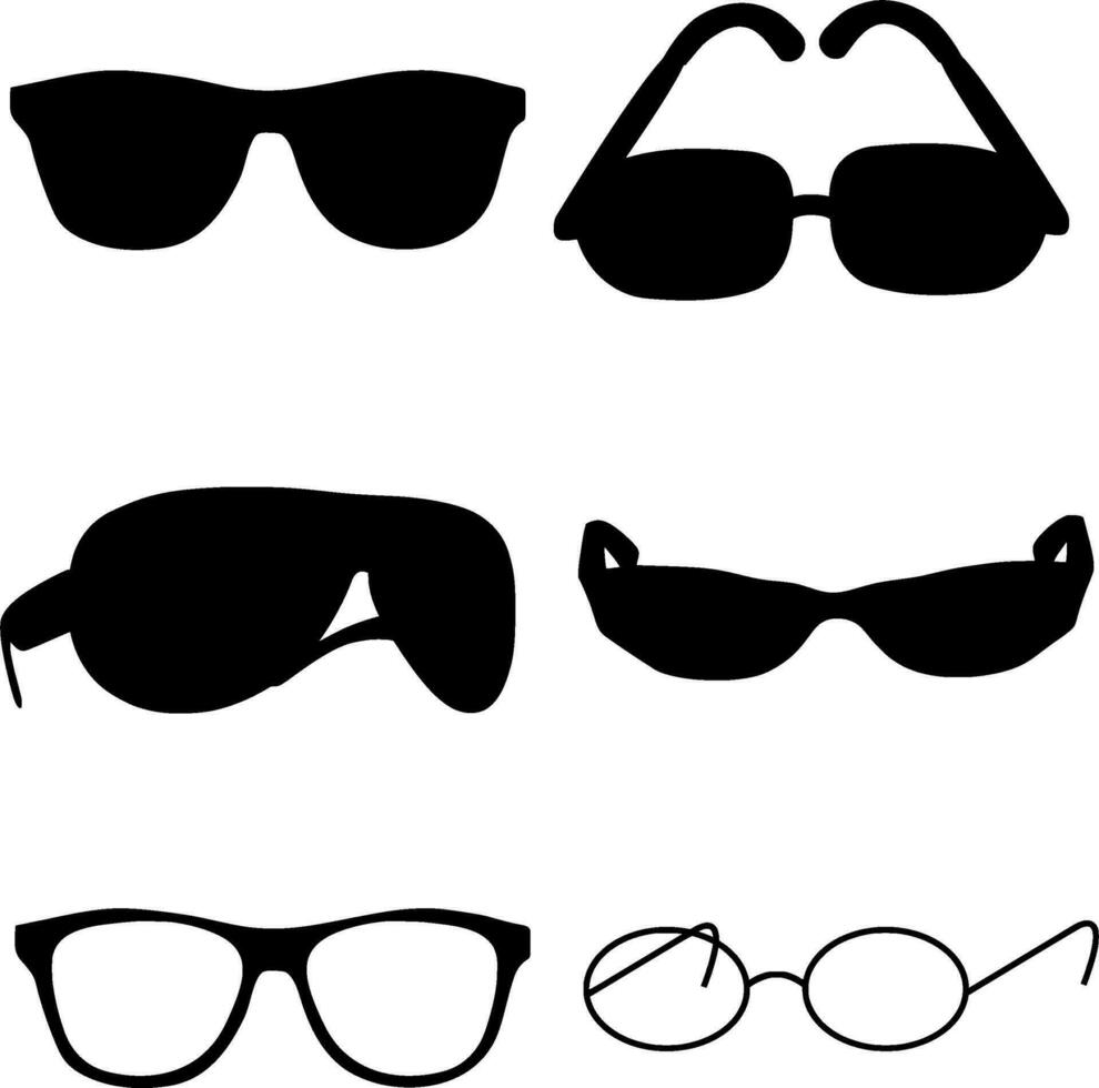 Brille Silhouette Vektor auf Weiß Hintergrund