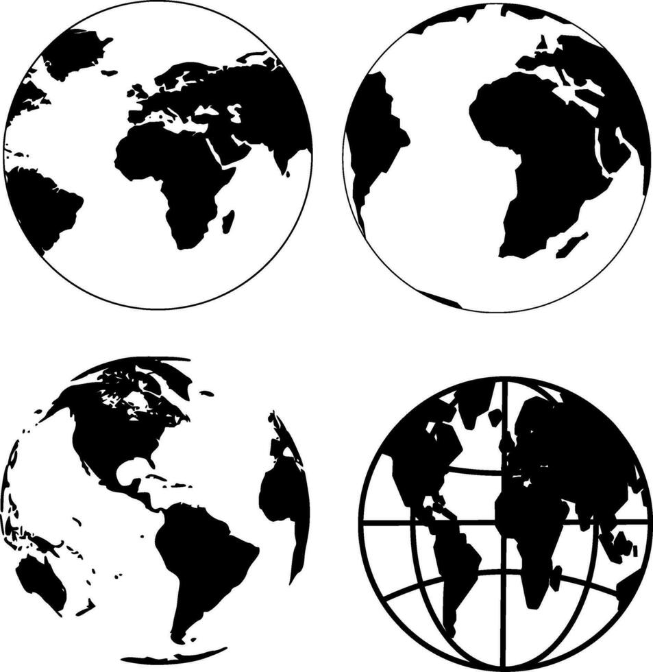 Globus Silhouette Vektor auf Weiß Hintergrund