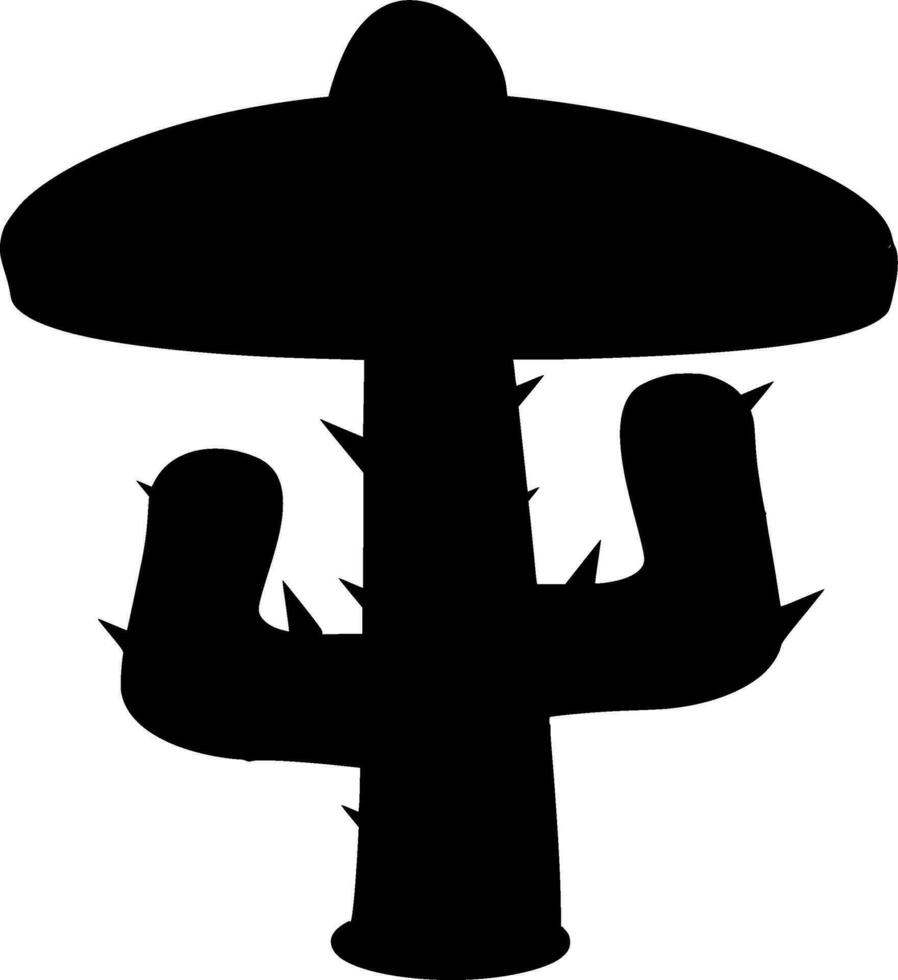 Sombrero Silhouette Vektor auf Weiß Hintergrund