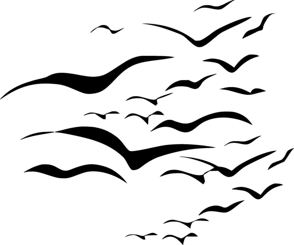 Vögel von Freiheit Silhouette Vektor auf Weiß Hintergrund