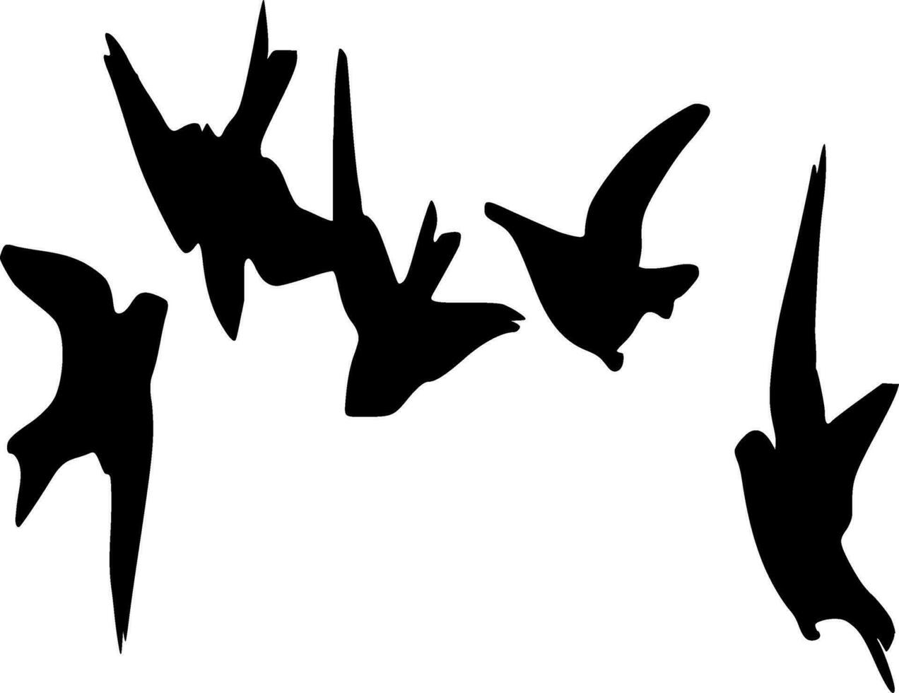 fåglar av frihet silhuett vektor på vit bakgrund