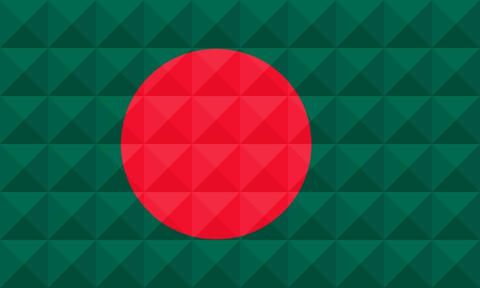 künstlerische flagge von bangladesch mit geometrischem wellenkonzept-design vektor