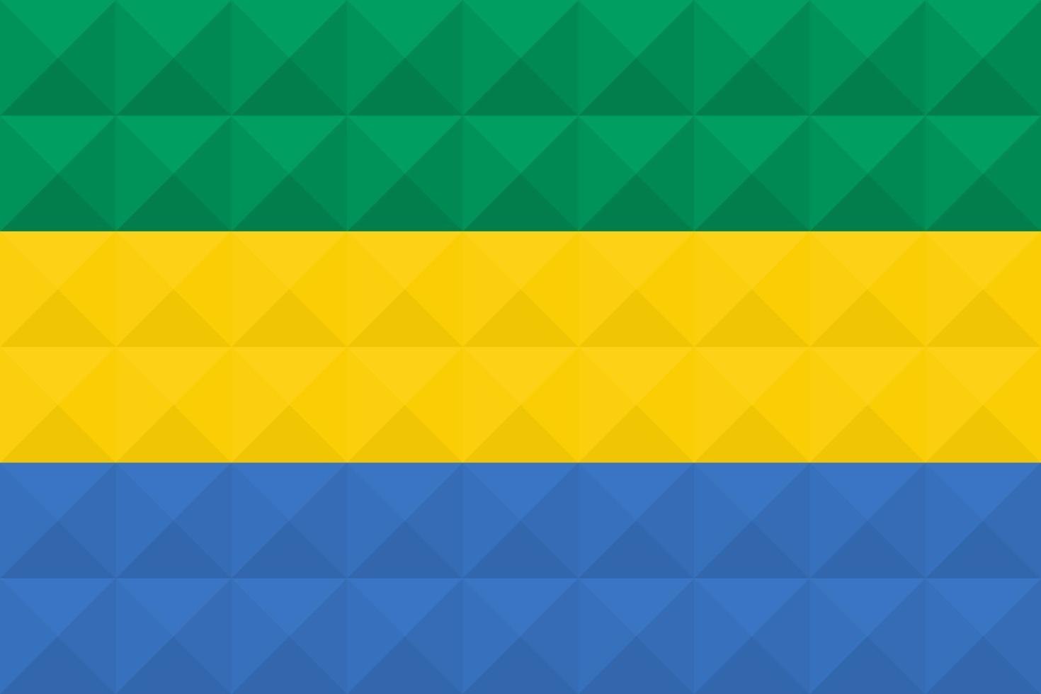 künstlerische flagge von gabun mit geometrischem wellenkonzeptkunstdesign vektor