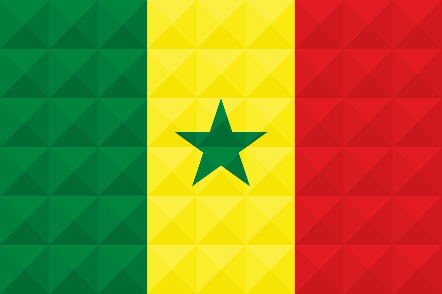 künstlerische flagge von senegal mit geometrischem wellenkonzeptkunstdesign vektor