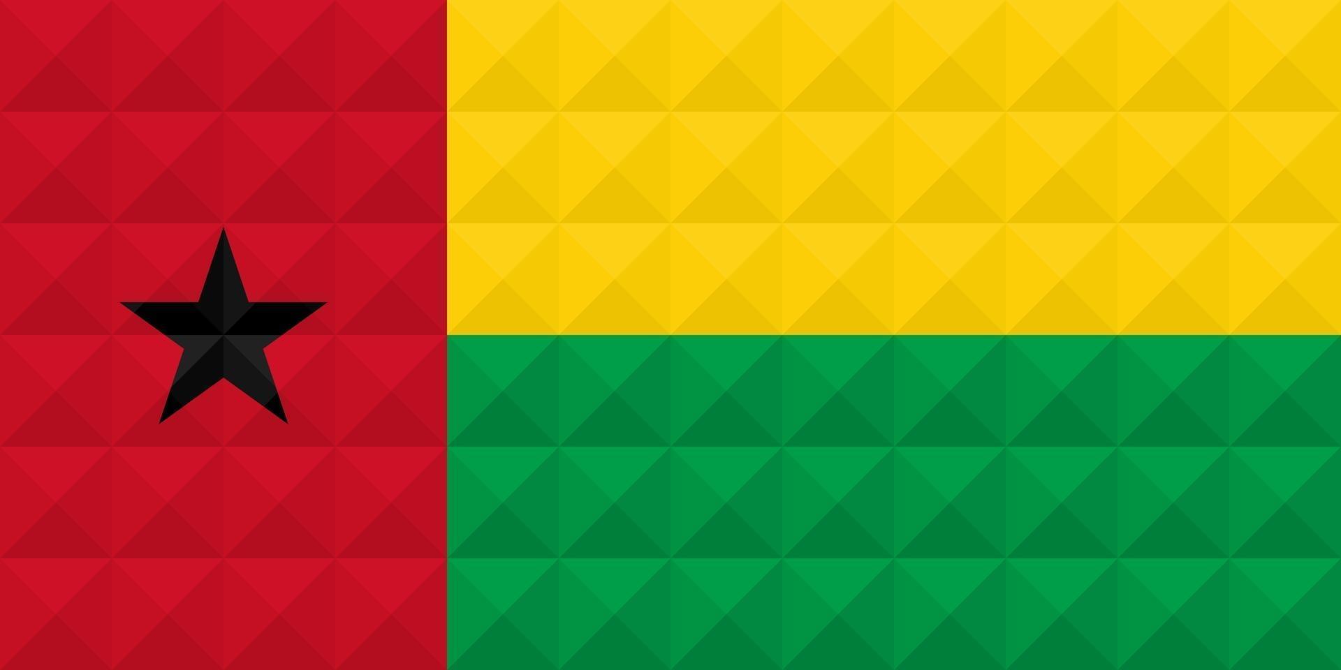 künstlerische flagge von guinea bissau mit geometrischem wellenkonzeptkunstdesign vektor