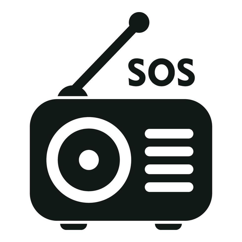 SOS Radio Signal Symbol einfach Vektor. Achtung Rettung vektor