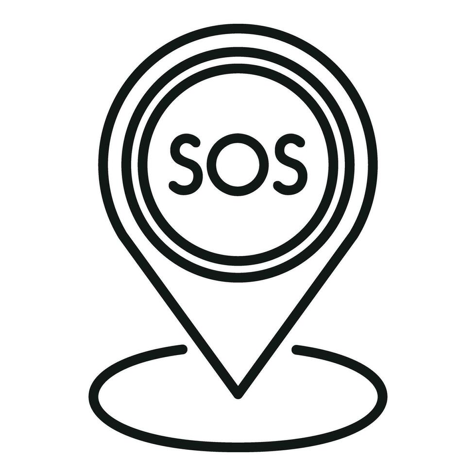 SOS Ort Ausfahrt Signal Symbol Gliederung Vektor. Sicherheit Katastrophe vektor
