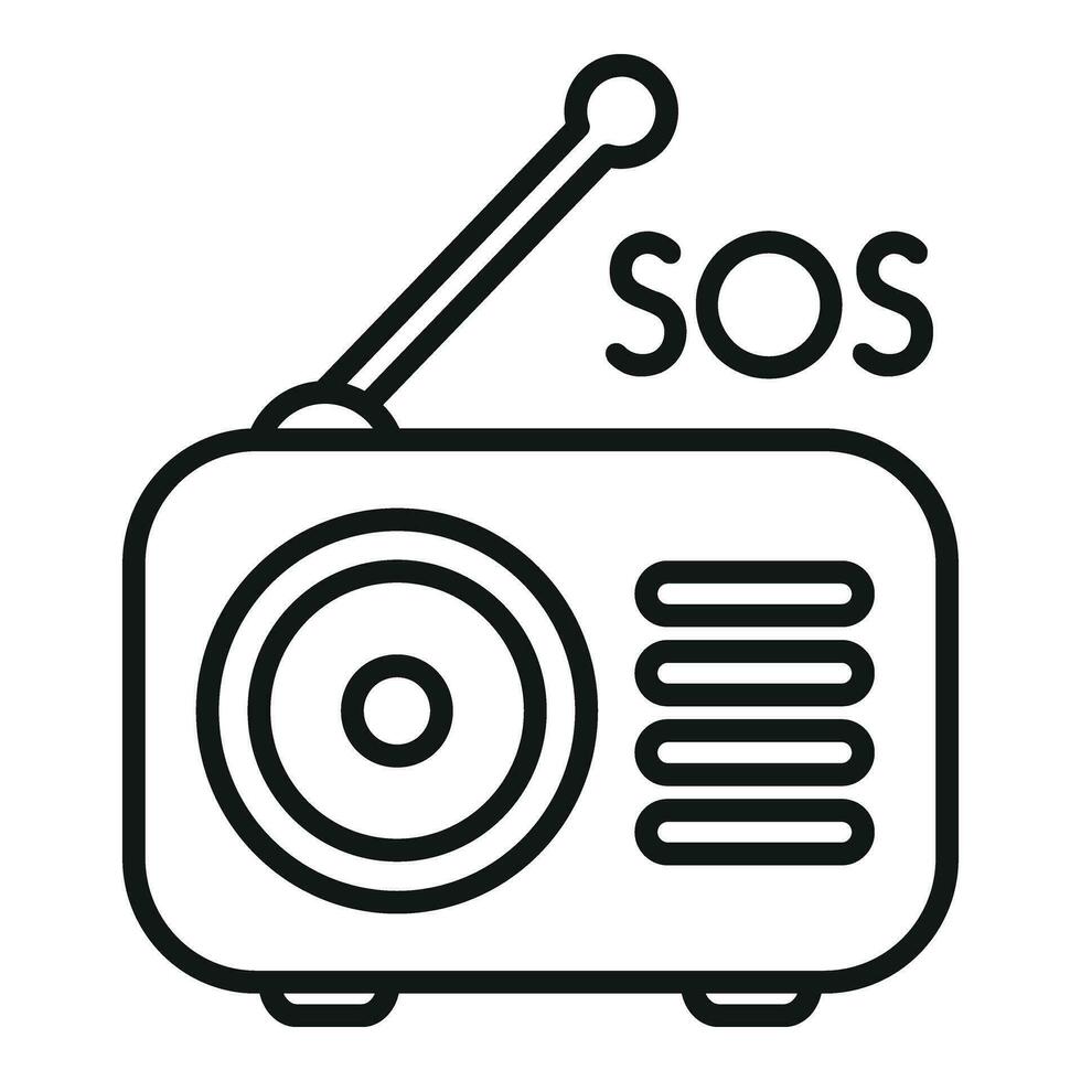 sos radio signal ikon översikt vektor. fara rädda vektor